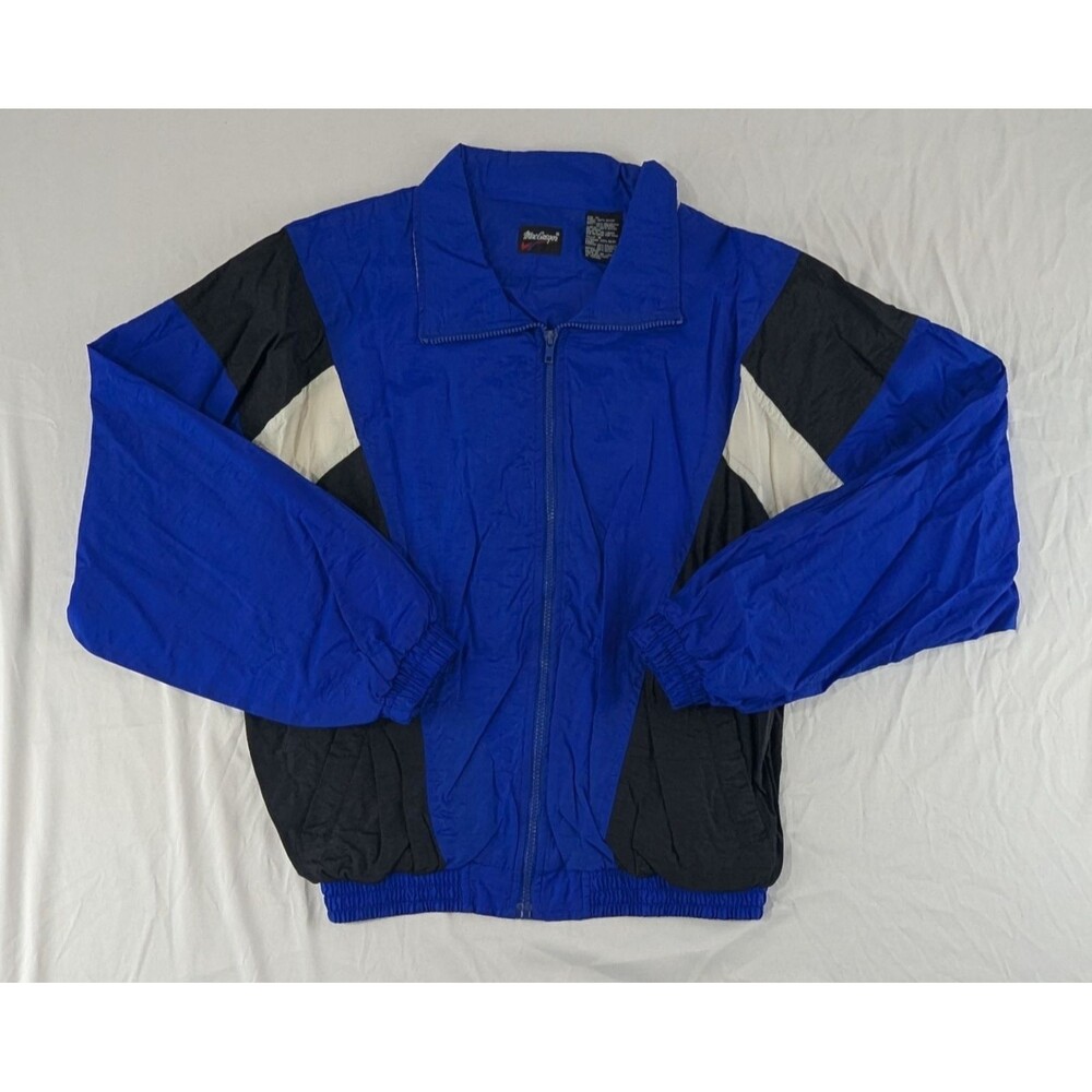 MacGregor Lightweight Windbreaker Running Jacket Mens M Medium Blue Vintage 90s